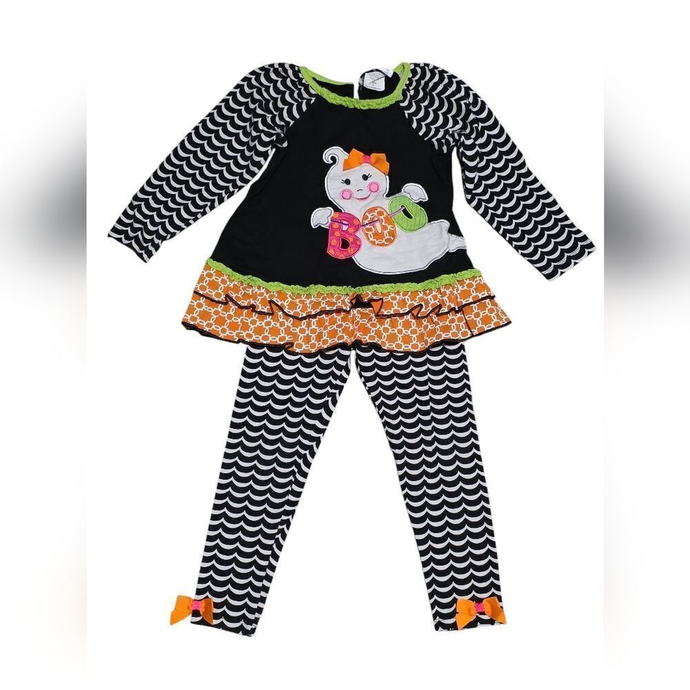 Ghost/ Halloween Ruffle & Aplaque Matching Set